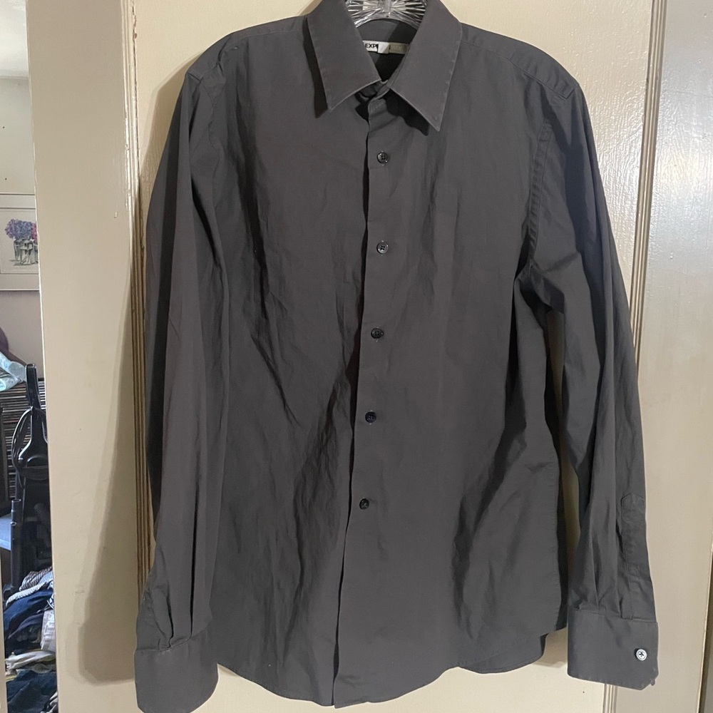 Express Dark Gray Men's in Dress Shirt